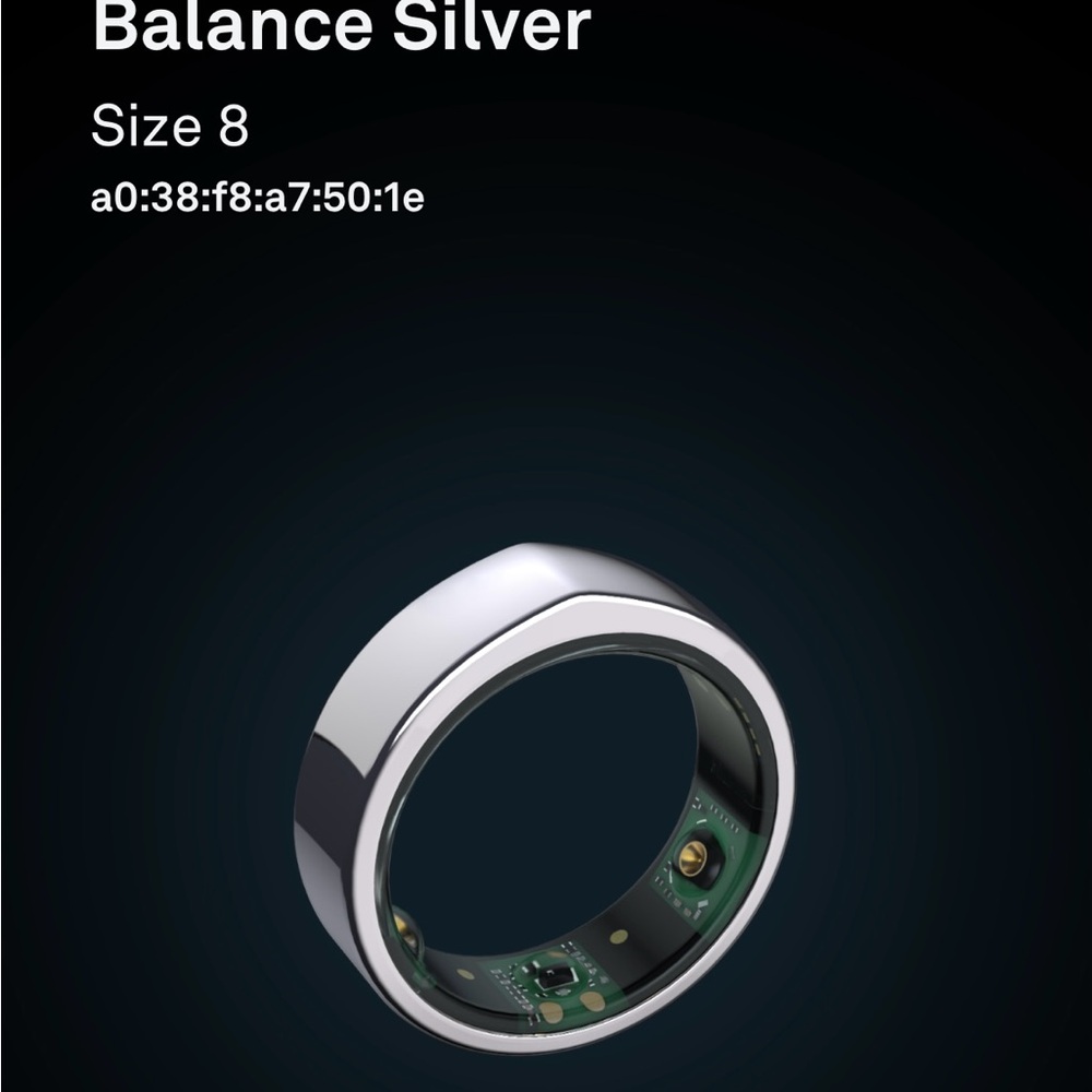 OURA ring, Gen 2, Balance Silver size 8, excellent used condition.